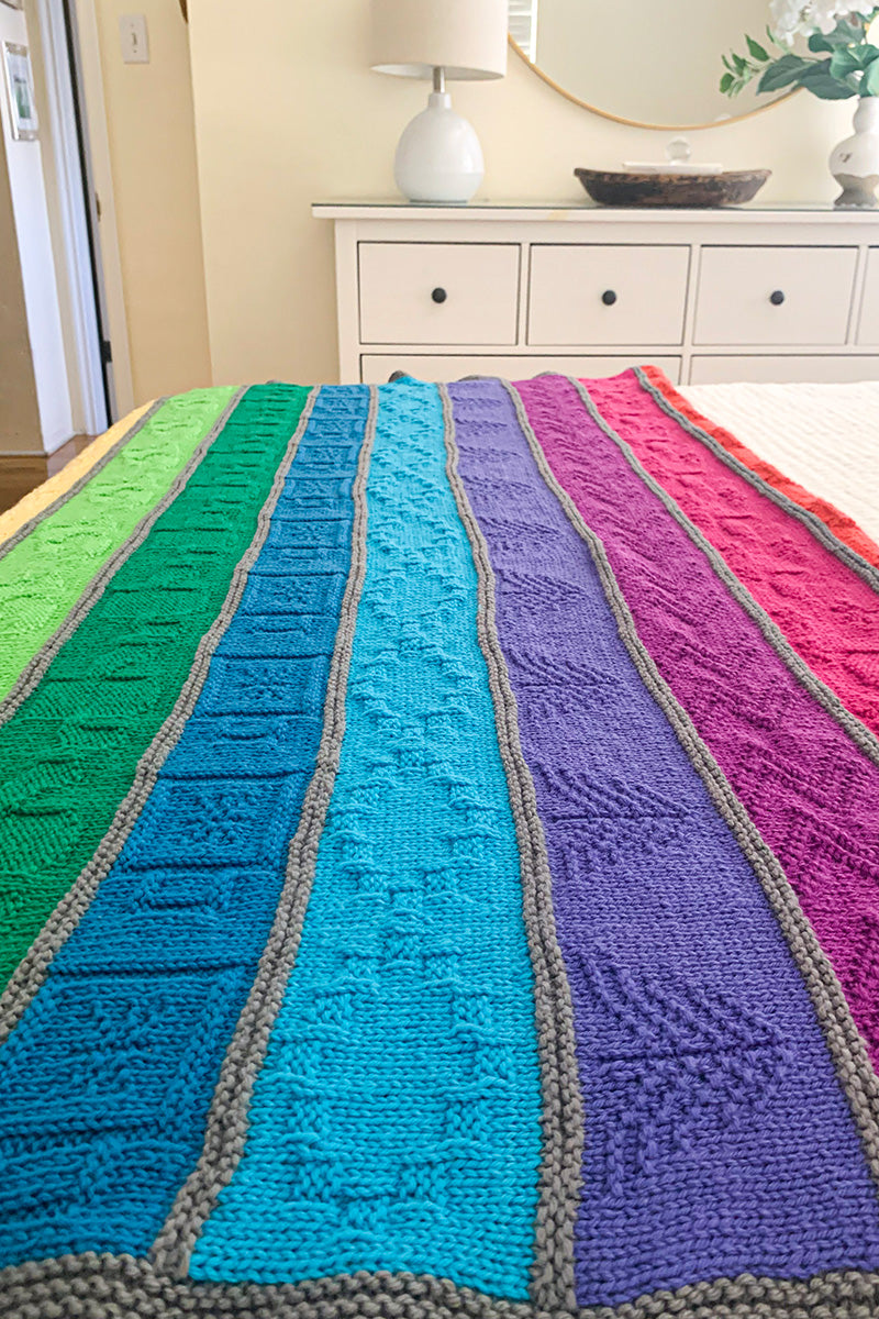 Jimmy Beans Wool PDF Patterns - Cascading Rainbows Blanket - Extra Image