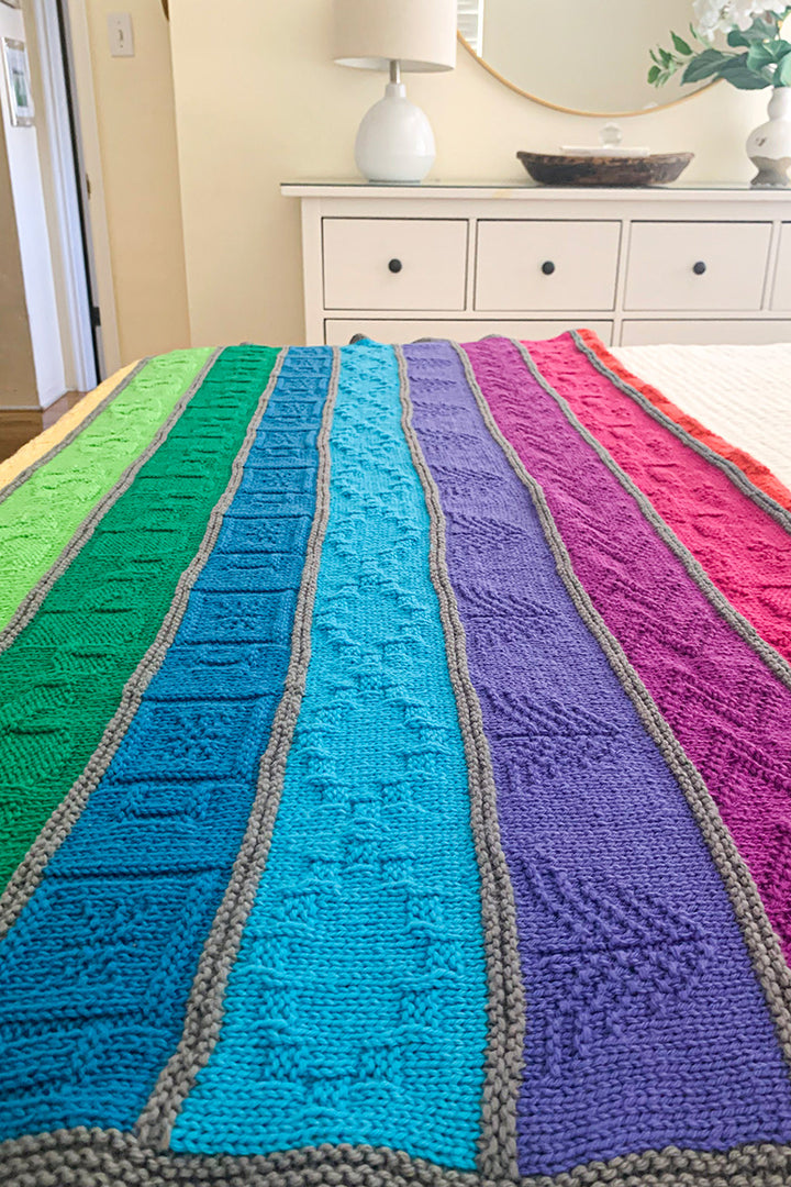 Jimmy Beans Wool PDF Patterns - Cascading Rainbows Blanket - Extra Image