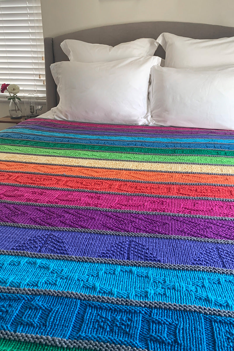 Jimmy Beans Wool PDF Patterns - Cascading Rainbows Blanket - Extra Image