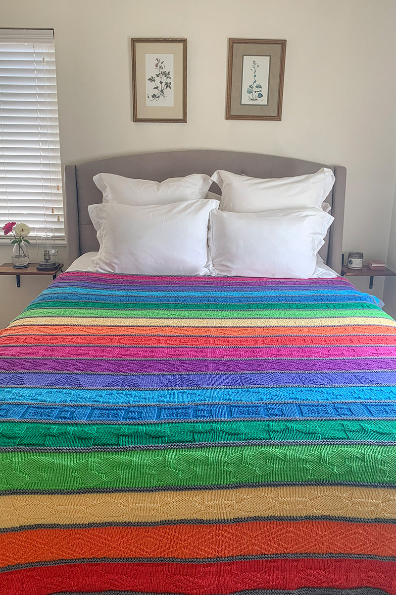 Jimmy Beans Wool PDF Patterns - Cascading Rainbows Blanket - Extra Image