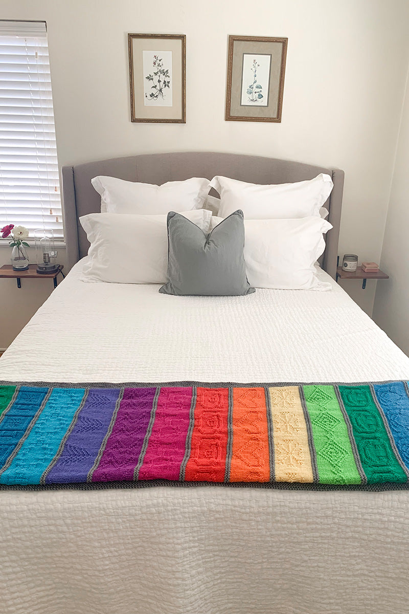 Jimmy Beans Wool PDF Patterns - Cascading Rainbows Blanket - Extra Image