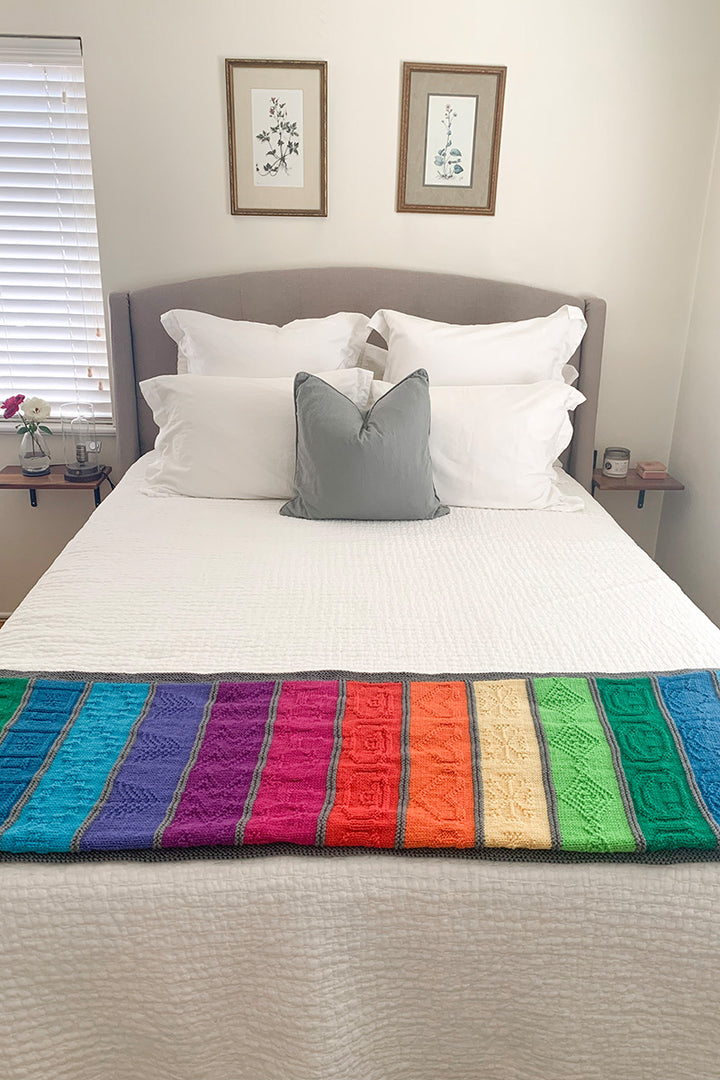 Jimmy Beans Wool PDF Patterns - Cascading Rainbows Blanket - Extra Image