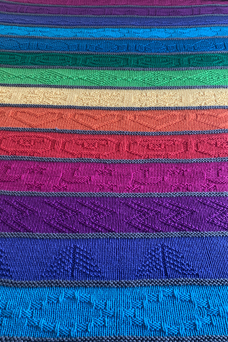 Jimmy Beans Wool PDF Patterns - Cascading Rainbows Blanket - Extra Image