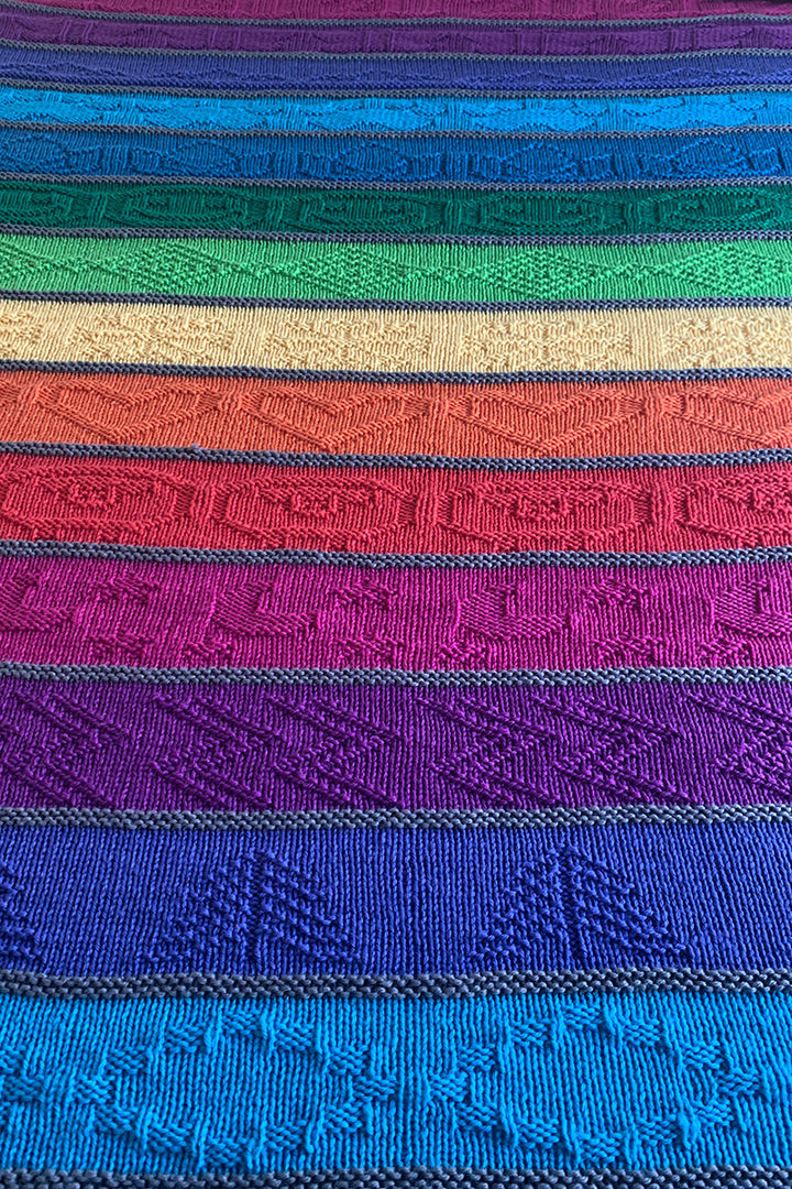 Jimmy Beans Wool PDF Patterns - Cascading Rainbows Blanket - Extra Image