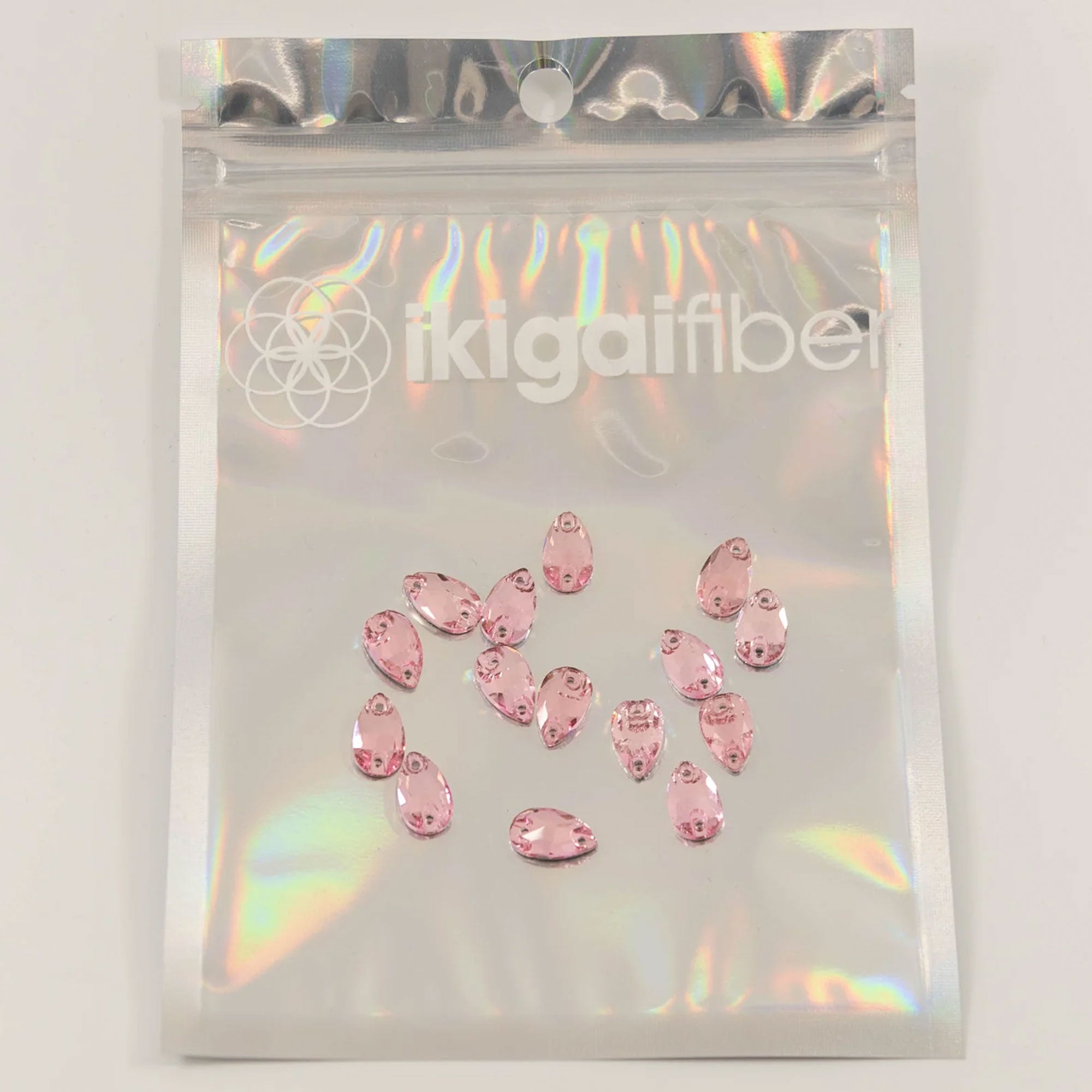 Ikigai Fiber Sew On Crystals & Buttons - Pink Crystals - Zoom Image