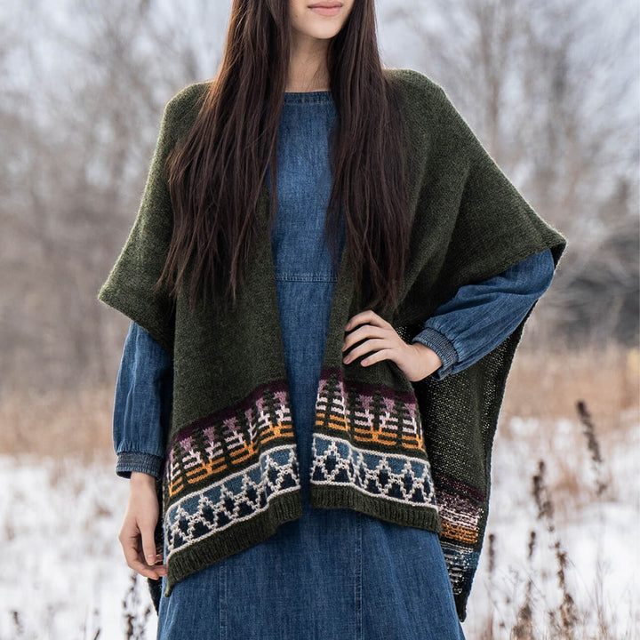 Blue Sky Fibers Kits - Woodland Ruana Kit - Zoom Image