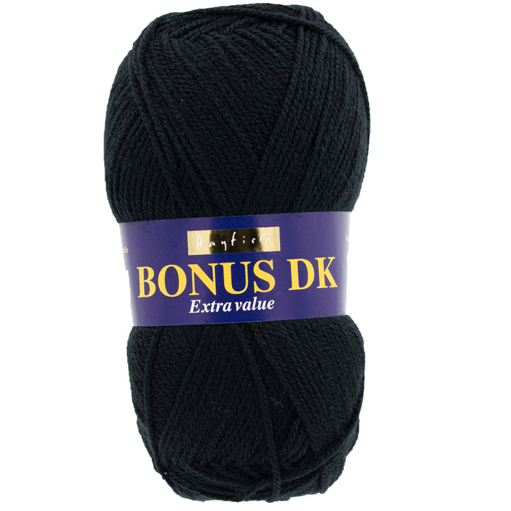 Hayfield Bonus DK Yarn - 965 Black - Zoom Image