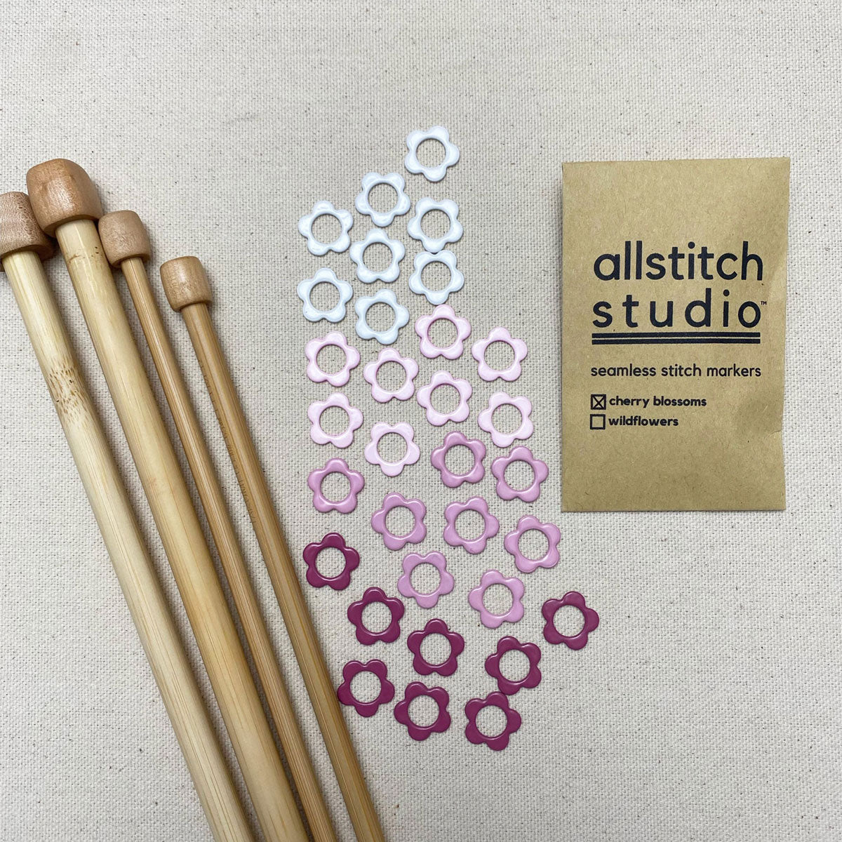 Allstitch Studio Seamless Stitch Markers - Large - Cherry Blossoms - Extra Image
