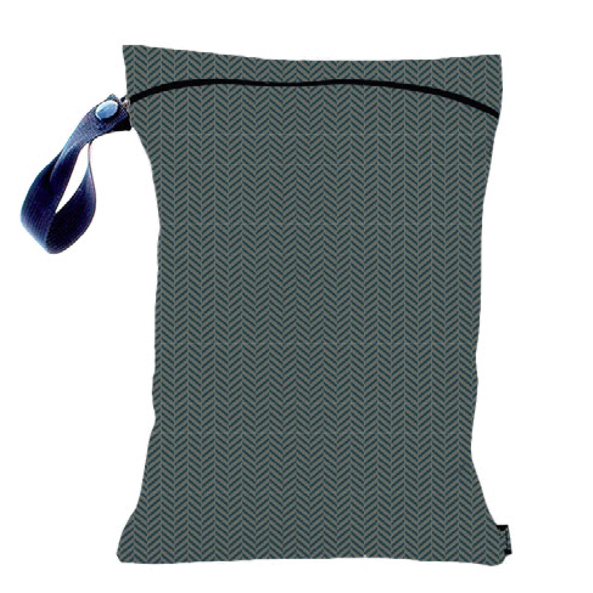 Gleener S'Wet Wet/Dry Bag - Dark Gray Herringbone - Zoom Image