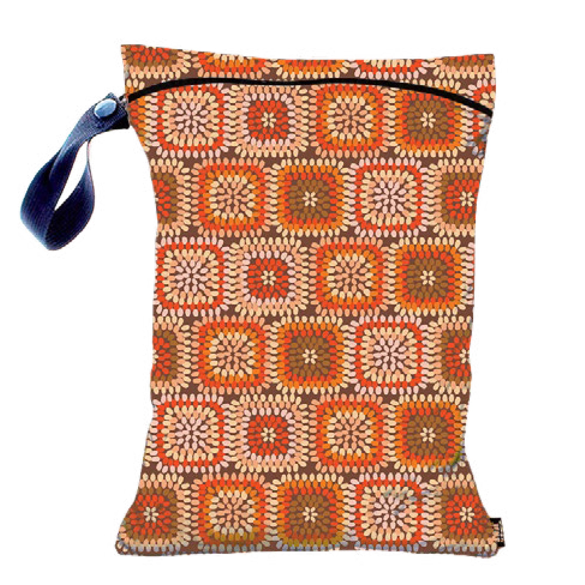 Gleener S'Wet Wet/Dry Bag - Orange Granny-esque Squares - Zoom Image