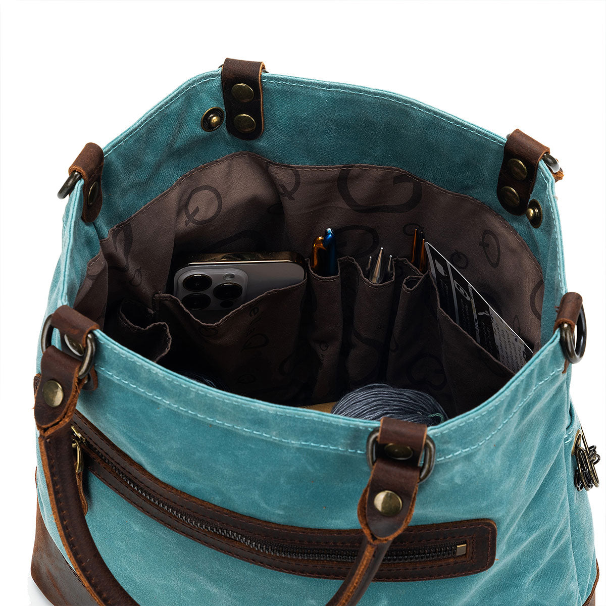 della Q Maker's Canvas Tote - Teal - Extra Image