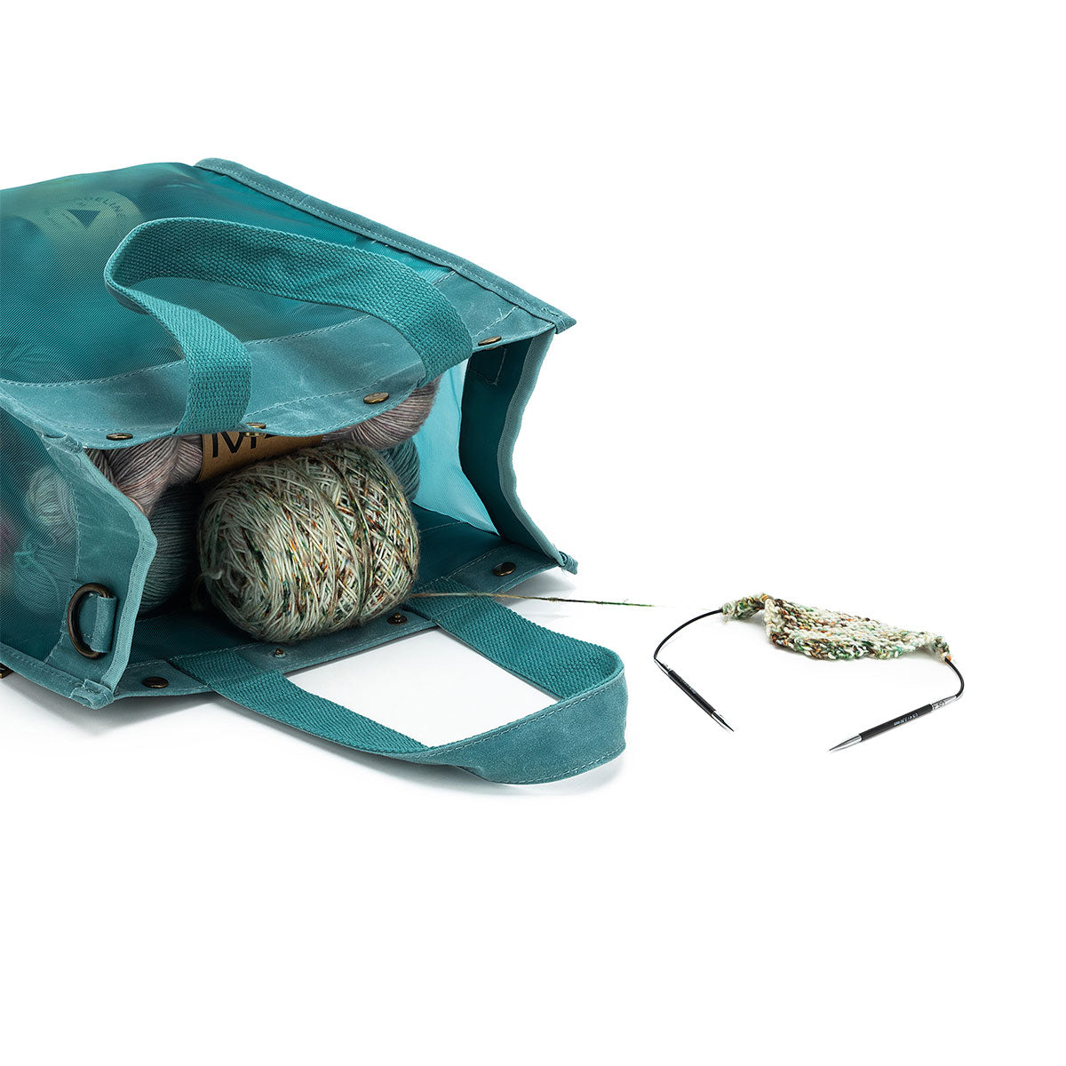 della Q Maker's Tall Mesh Tote - Teal - Extra Image