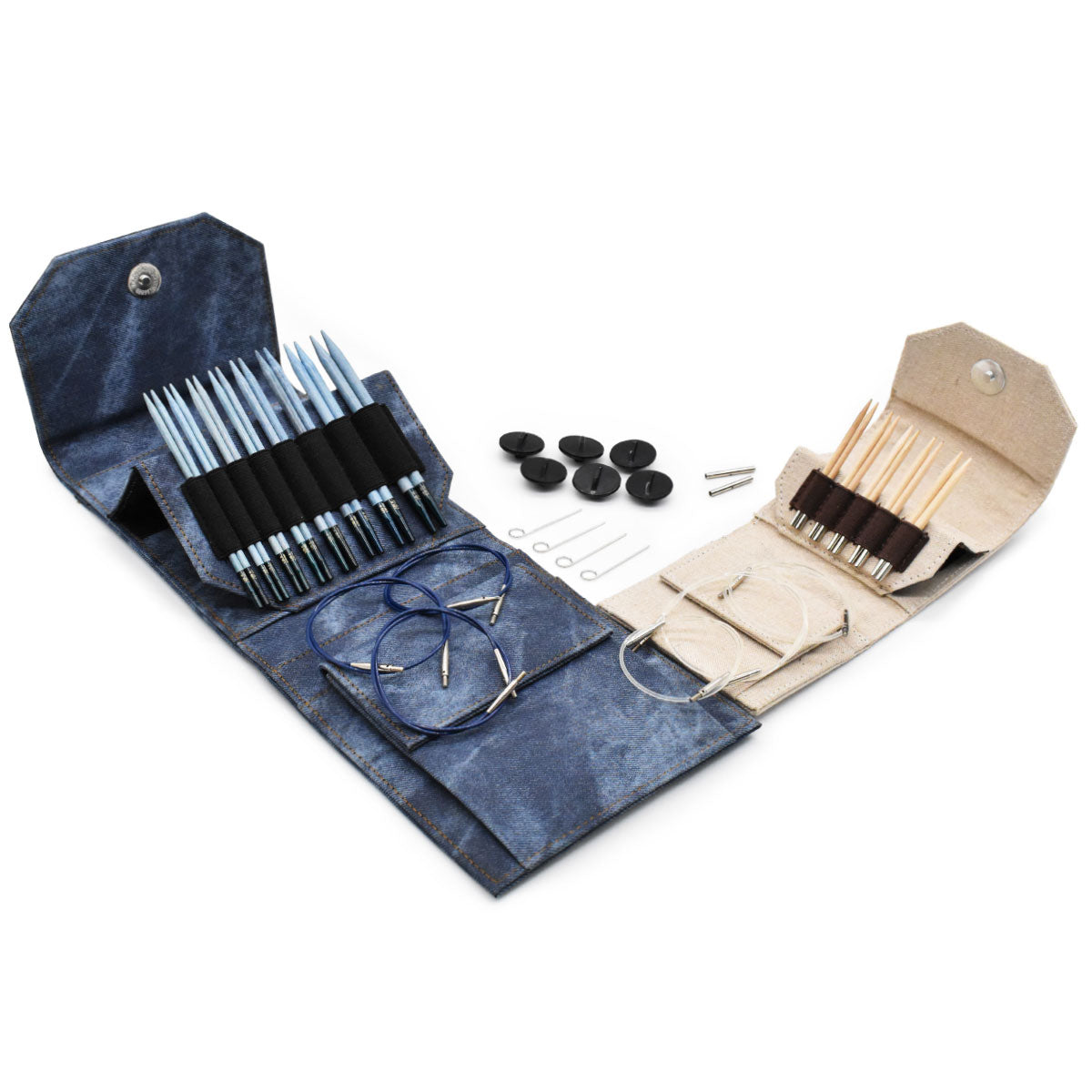 LYKKE Crafts Birchwood Starter Interchangeable Needle Sets - Indigo - 3.5" Tips US 3-7 - Extra Image
