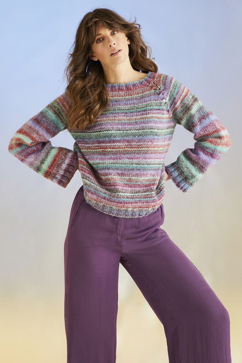 Sirdar Jewelspun Patterns - 10702 Jewelspun with Wool Whirlpool Sweater - PDF Download - Extra Image
