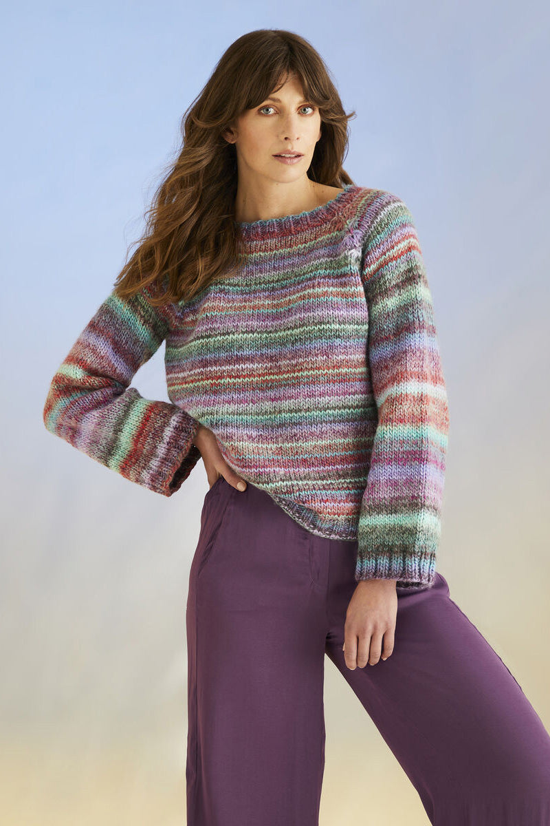 Sirdar Jewelspun Patterns - 10702 Jewelspun with Wool Whirlpool Sweater - PDF Download - Extra Image
