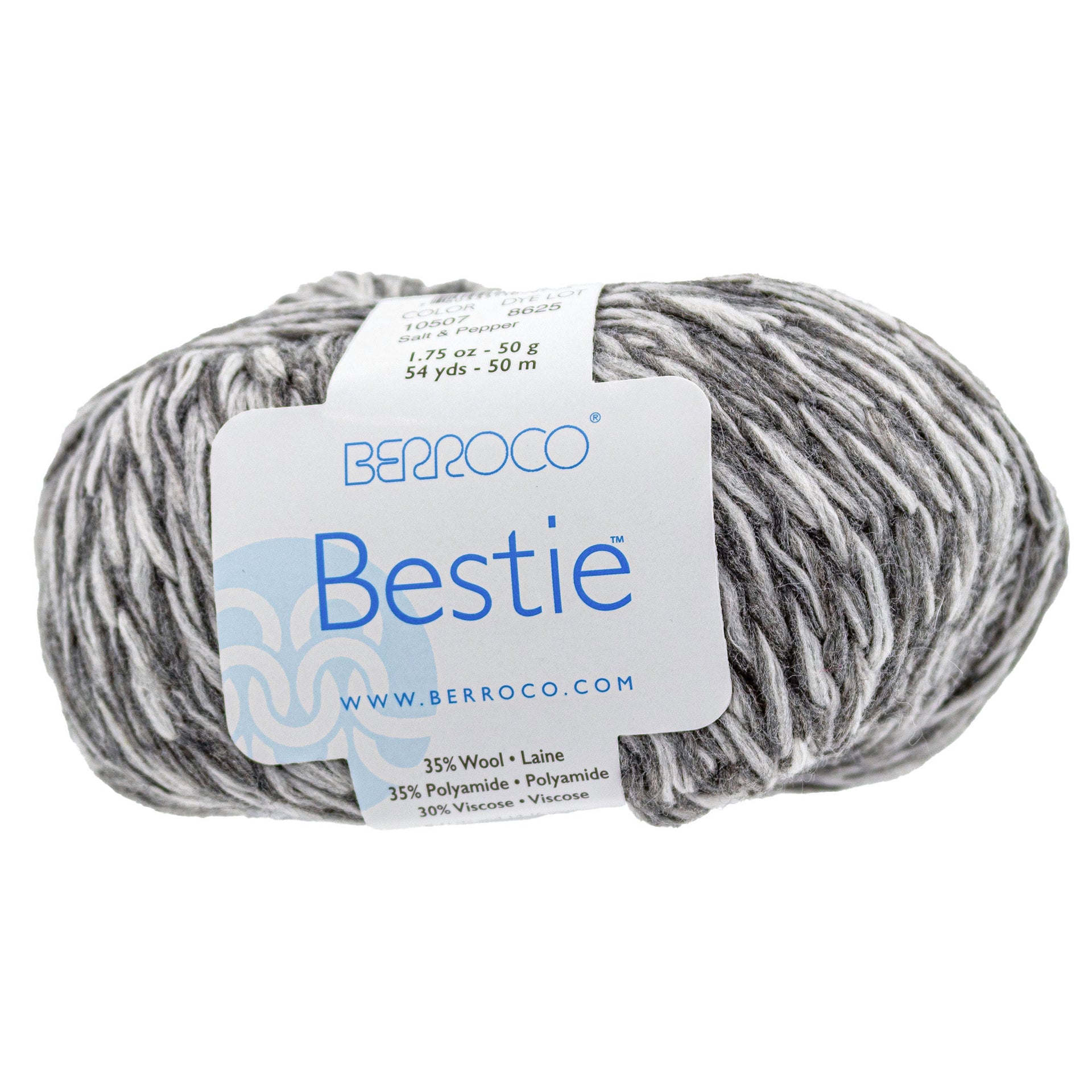 Berroco Bestie Yarn - 10507 Salt & Pepper - Zoom Image
