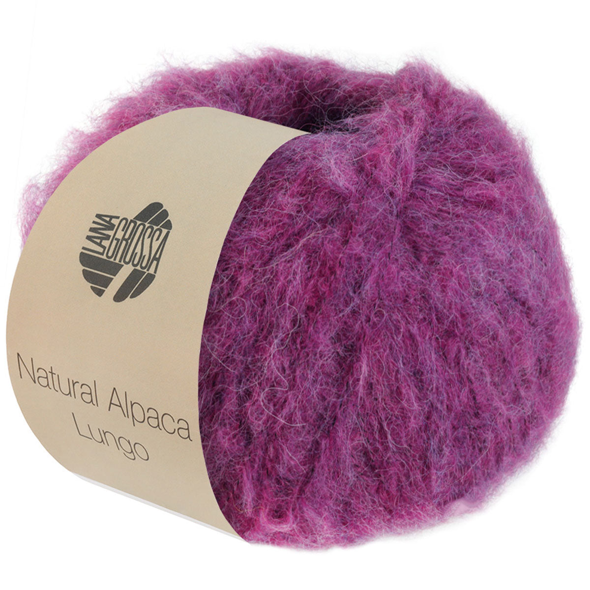 Lana Grossa Natural Alpaca Lungo Yarn - 13 Red Violet - Extra Image
