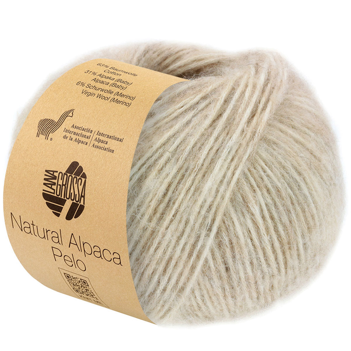 Lana Grossa Natural Alpaca Pelo Yarn - 06 Light Beige - Extra Image
