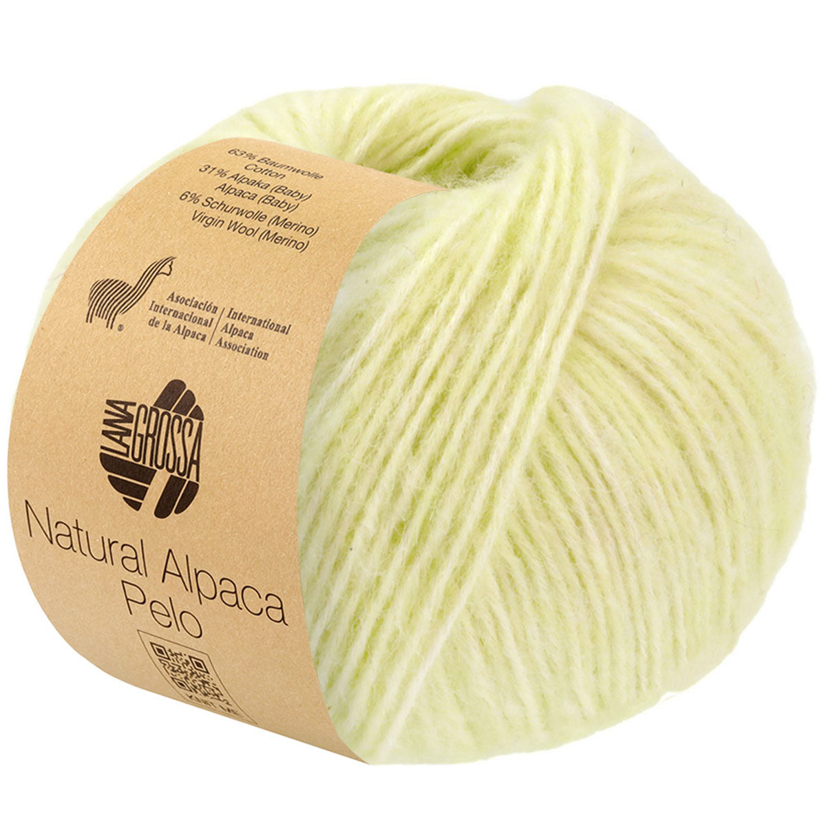 Lana Grossa Natural Alpaca Pelo Yarn - 20 Light Green Melange - Extra Image
