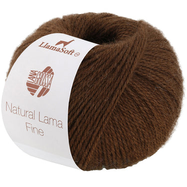 Lana Grossa Natural Lama Fine Yarn - 113 Chocolate Brown - Extra Image