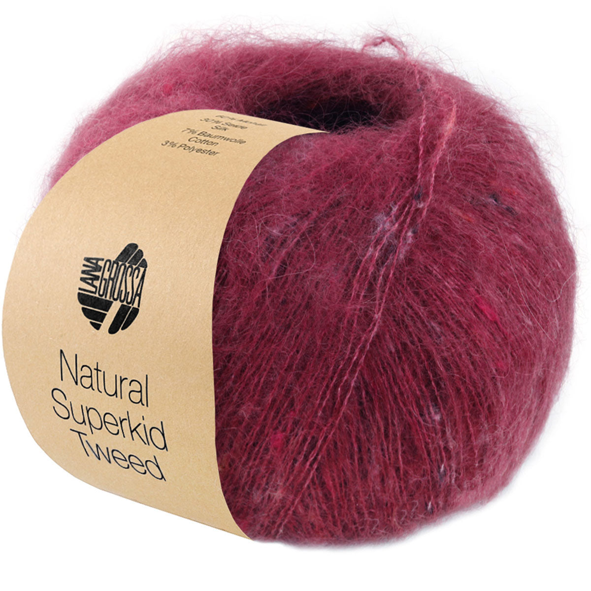 Lana Grossa Natural Superkid Tweed Yarn - 612 Red - Extra Image
