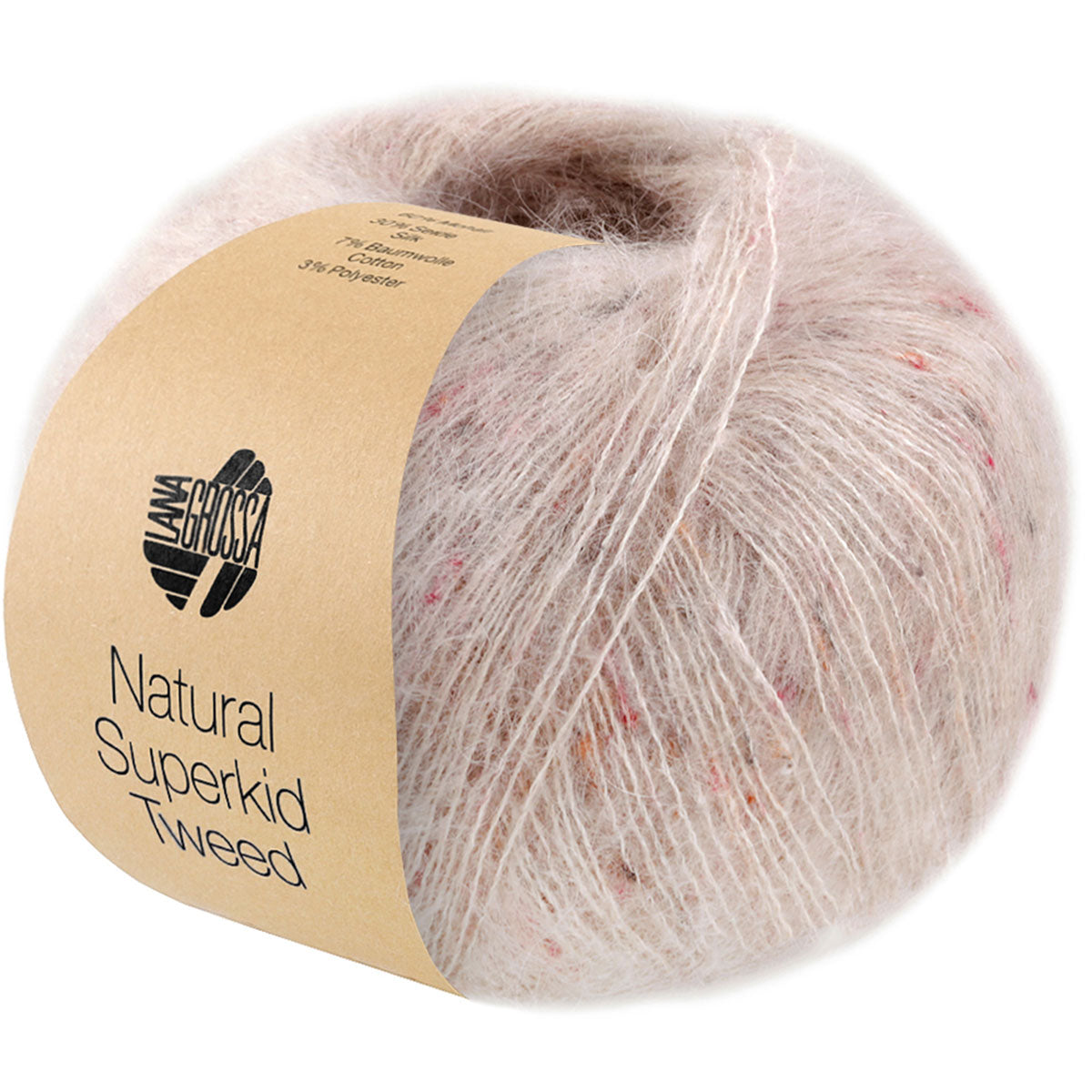 Lana Grossa Natural Superkid Tweed Yarn - 613 Light Beige - Extra Image
