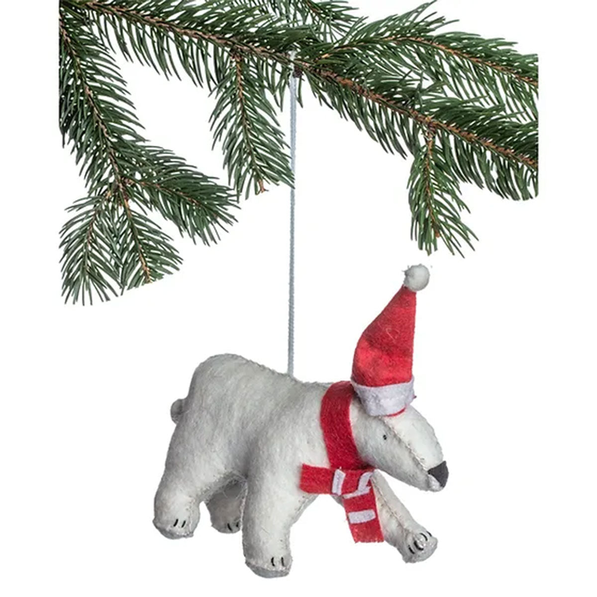 Silk Road Bazaar Handmade Felt Ornaments - Polar Bear - Extra Image