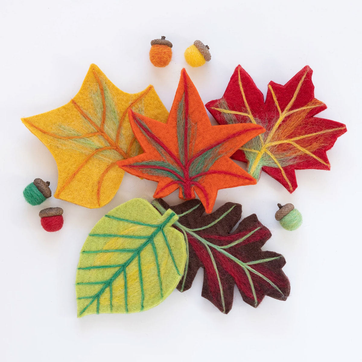 Felted Sky Sculpting With Wool Needle Felting Kits - Fall Leaves & Acorns - Extra Image
