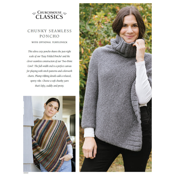 Churchmouse Classics Patterns - Chunky Seamless Poncho - Zoom Image
