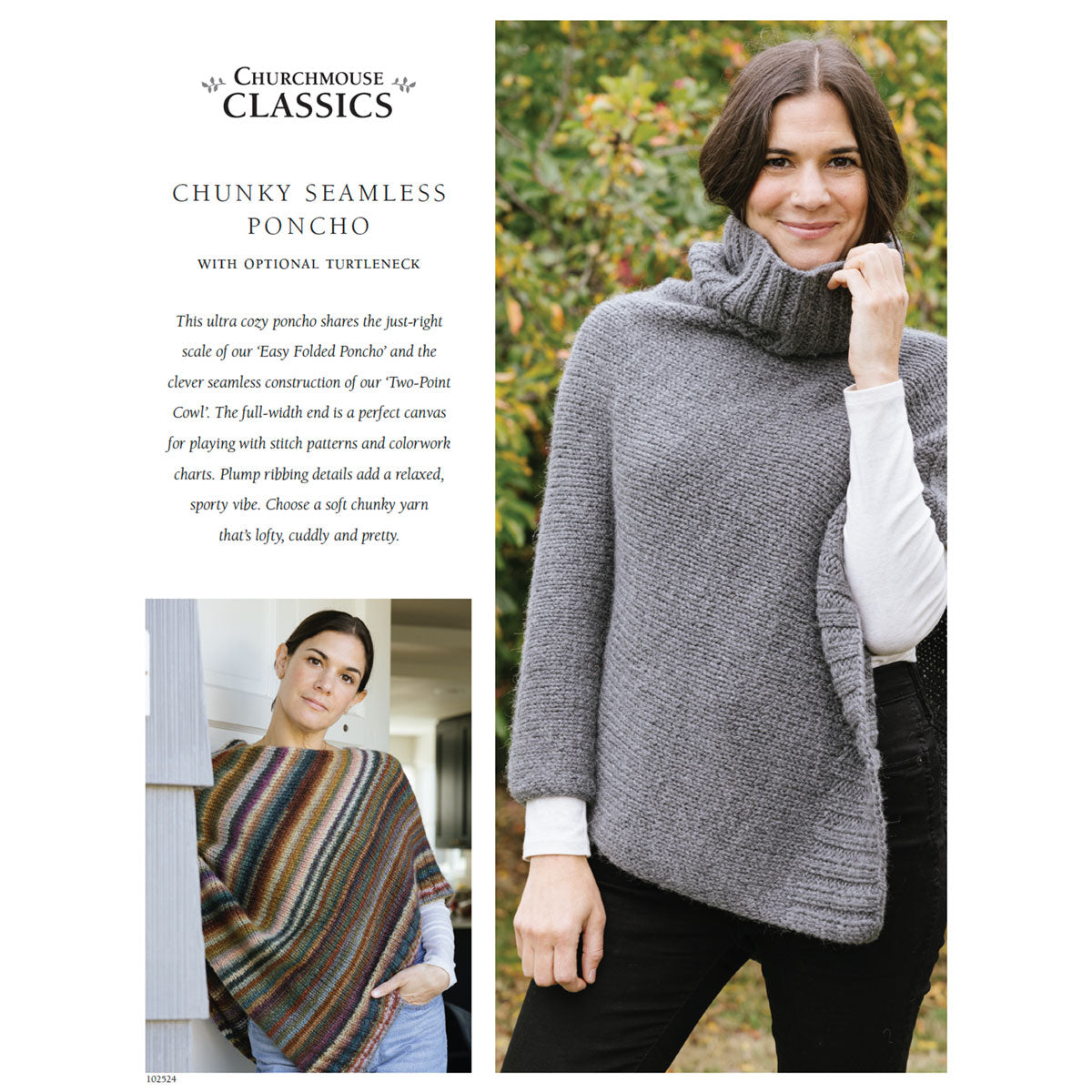 Churchmouse Classics Patterns - Chunky Seamless Poncho - Extra Image
