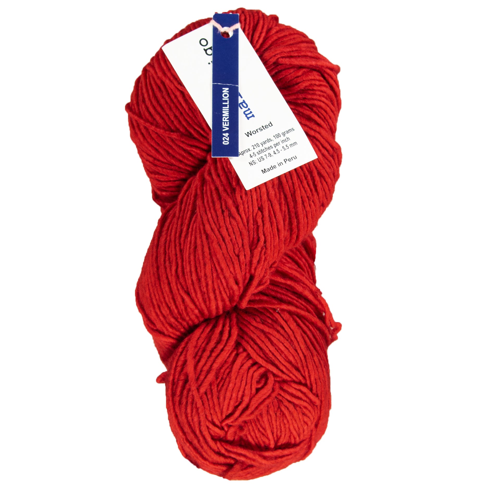 Malabrigo Worsted Merino Yarn - 024 Vermillion - Zoom Image
