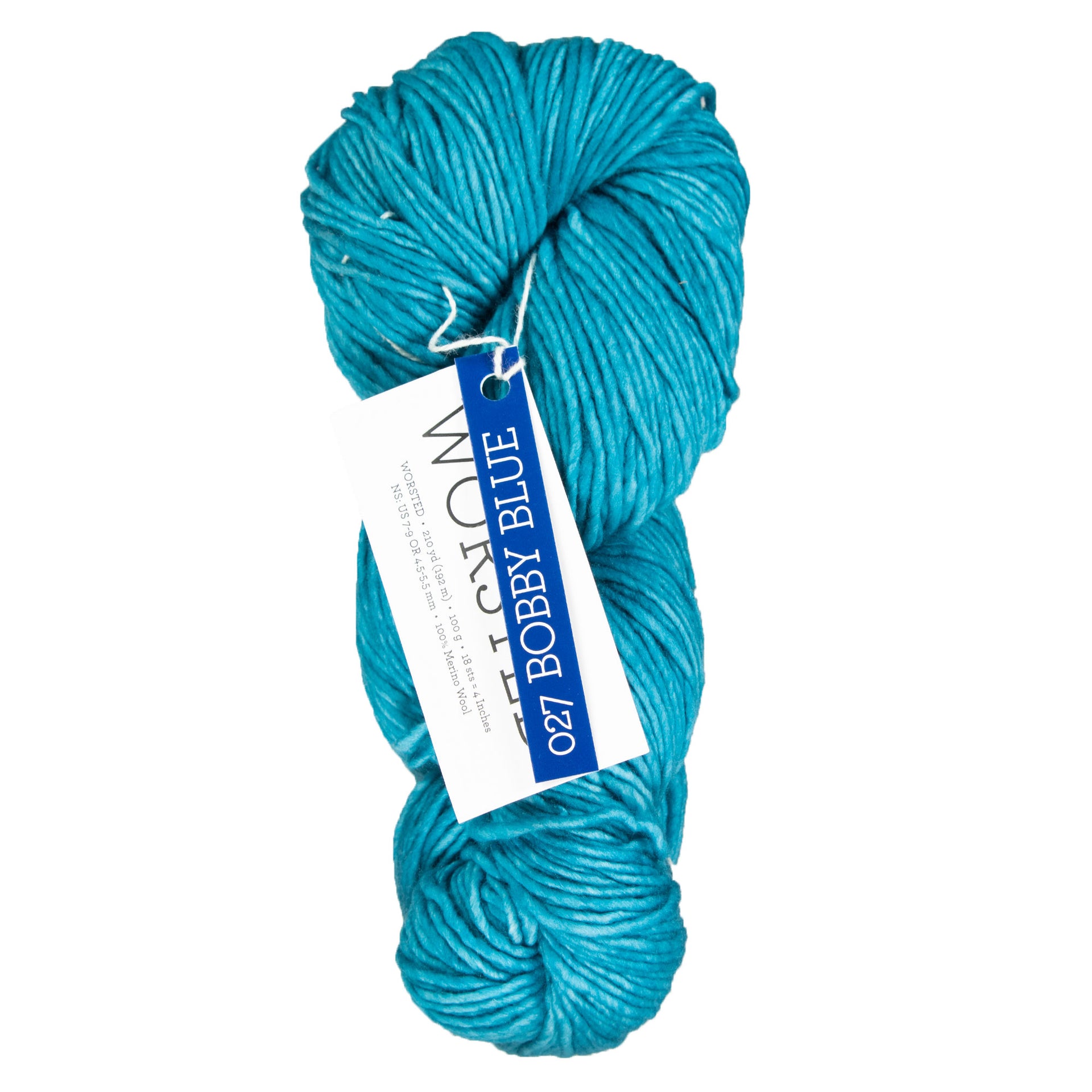 Malabrigo Worsted Merino Yarn - 027 Bobby Blue - Zoom Image
