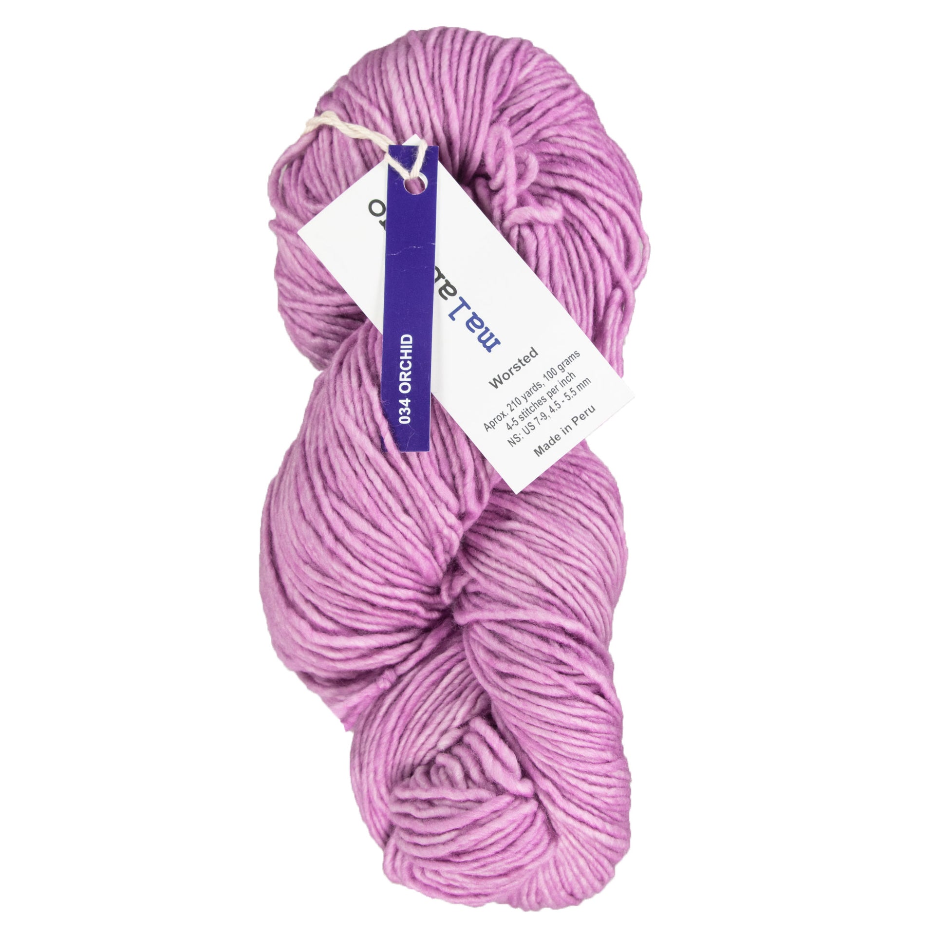 Malabrigo Worsted Merino Yarn - 034 Orchid - Zoom Image
