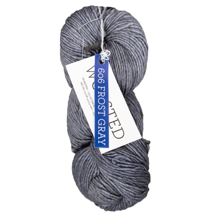Malabrigo Worsted Merino Yarn - 606 Frost Gray - Zoom Image