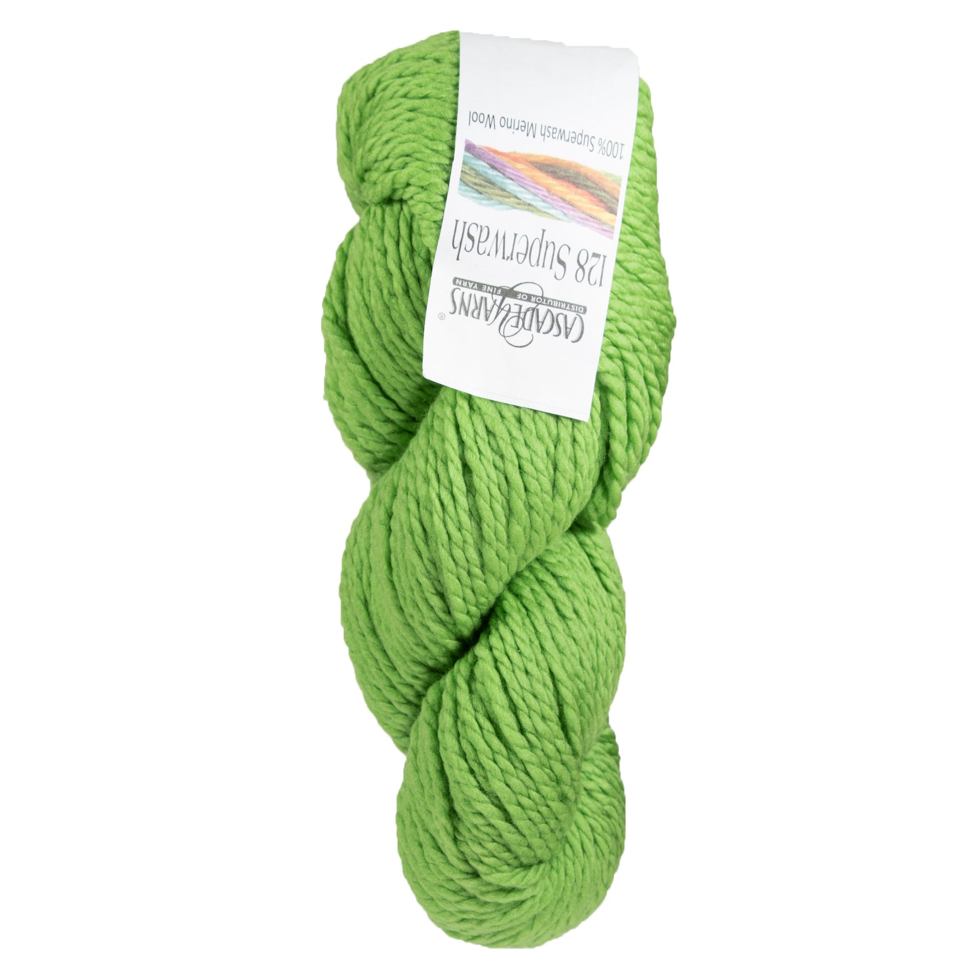 Cascade Yarns 128 Superwash Yarn - 802 Green Apple - Zoom Image
