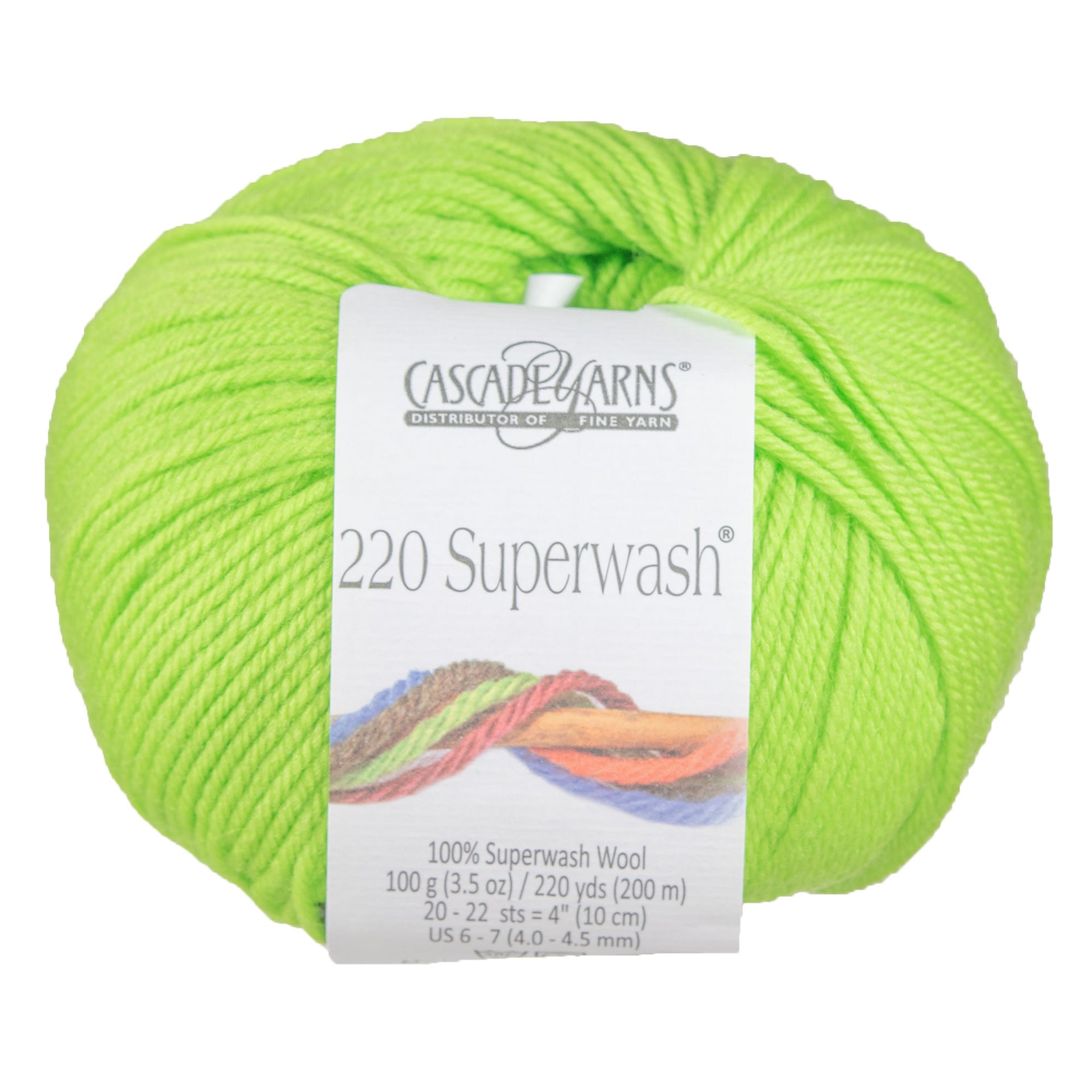 Cascade Yarns 220 Superwash Yarn - 0887 Wasabi - Zoom Image
