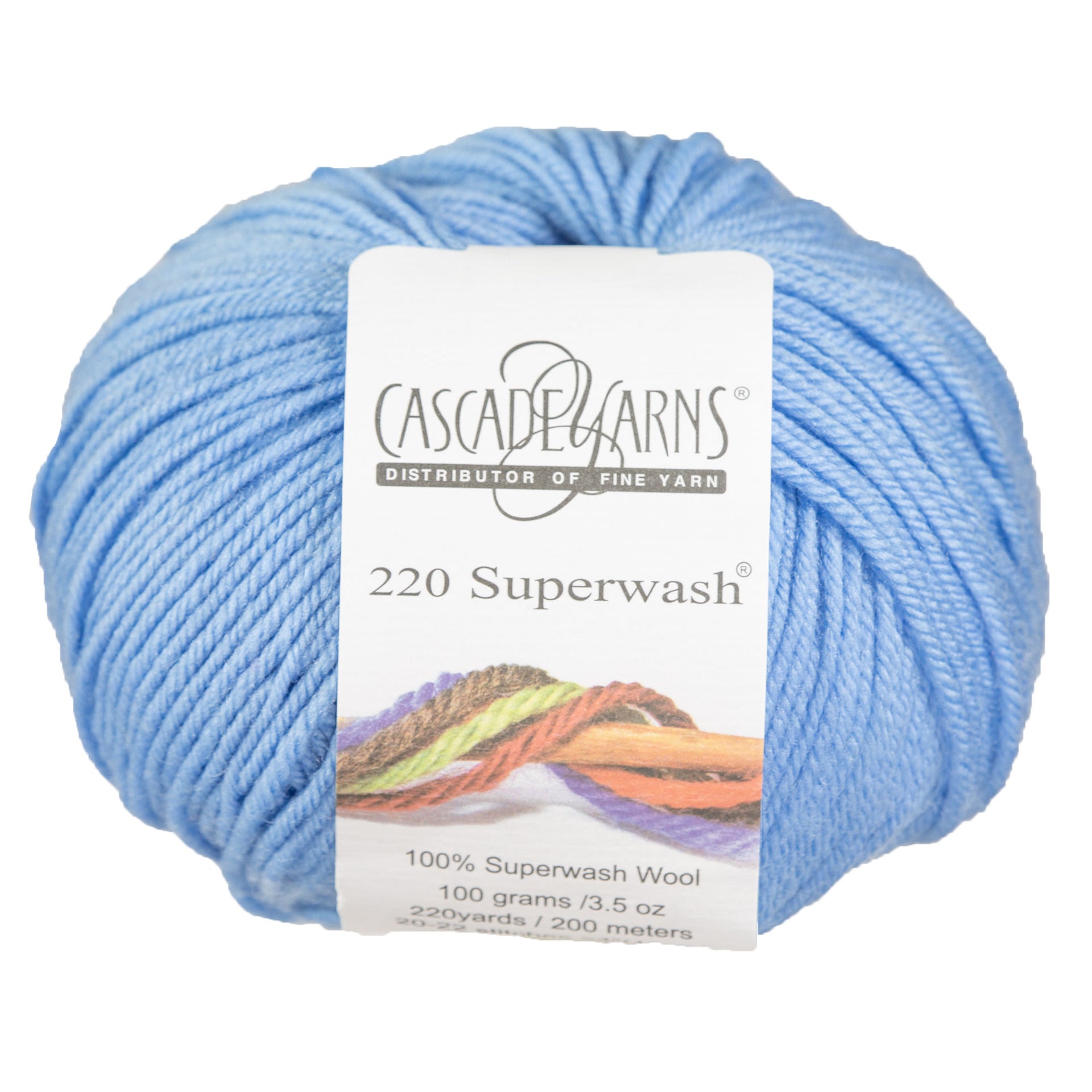 Cascade Yarns 220 Superwash Yarn - 0846 Blue - Zoom Image
