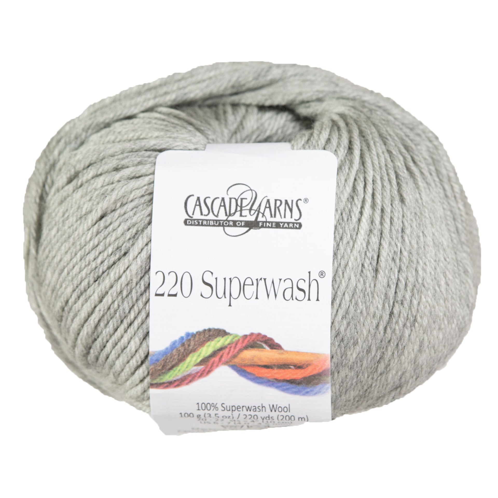 Cascade Yarns 220 Superwash Yarn - 1946 Silver Grey - Zoom Image
