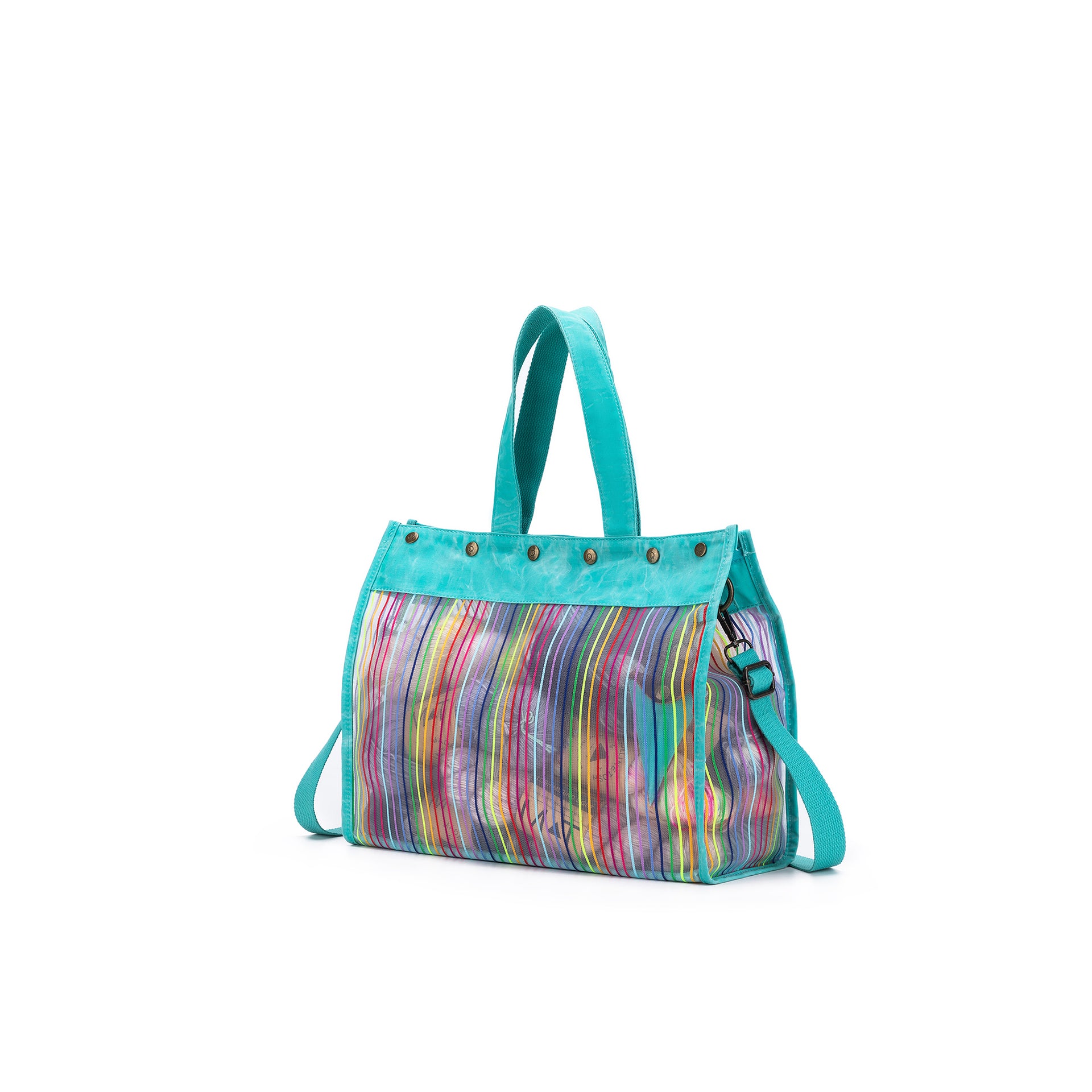 della Q Rainbow Mesh Tote - Ocean
