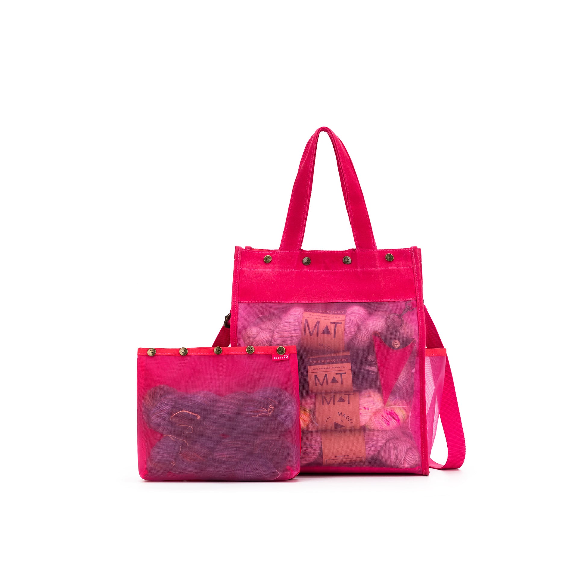 della Q Maker's Tall Mesh Tote - Vivid Rose
