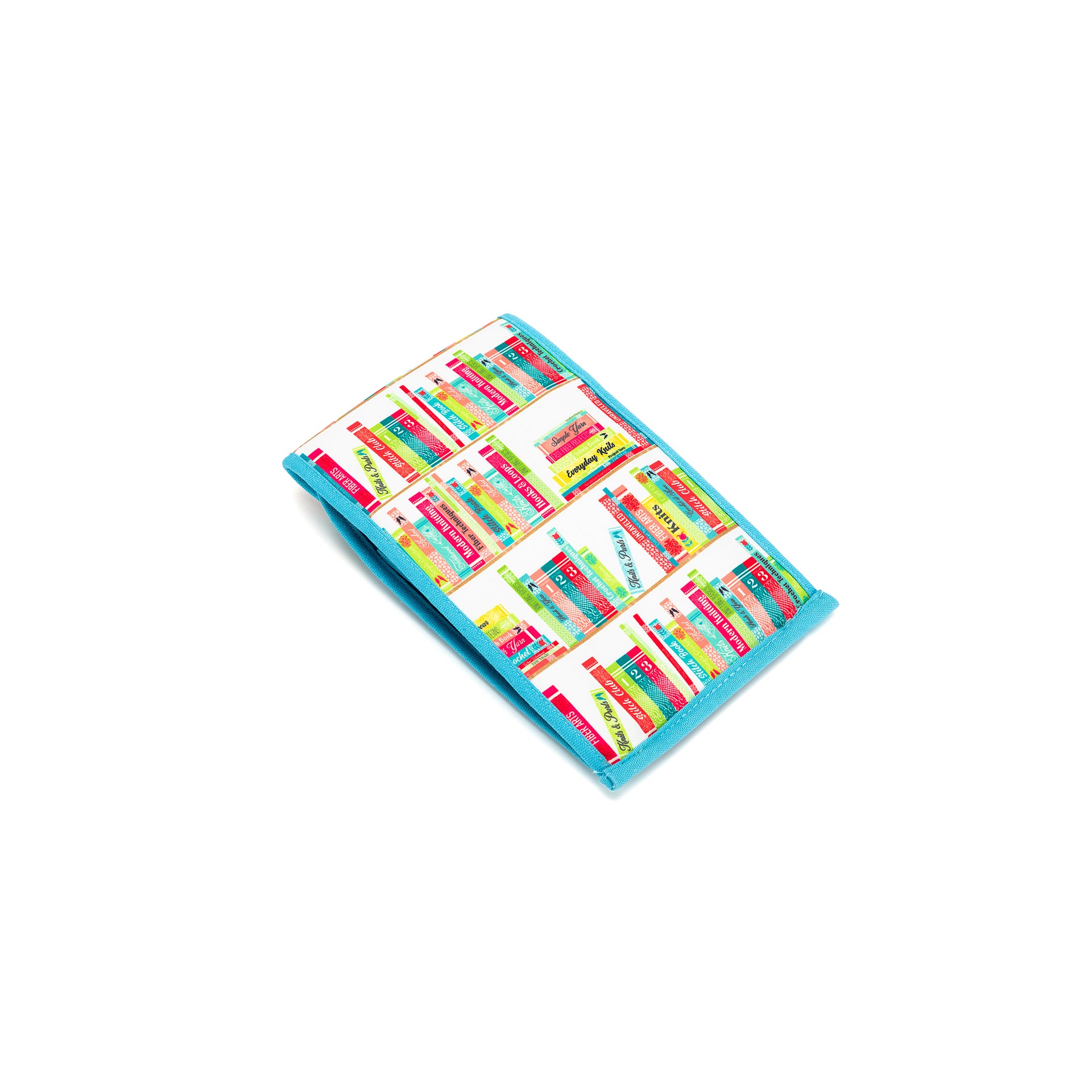 della Q Chicken Boots Accordion Circular Needle Pouch - *Linen - Library - Sky
