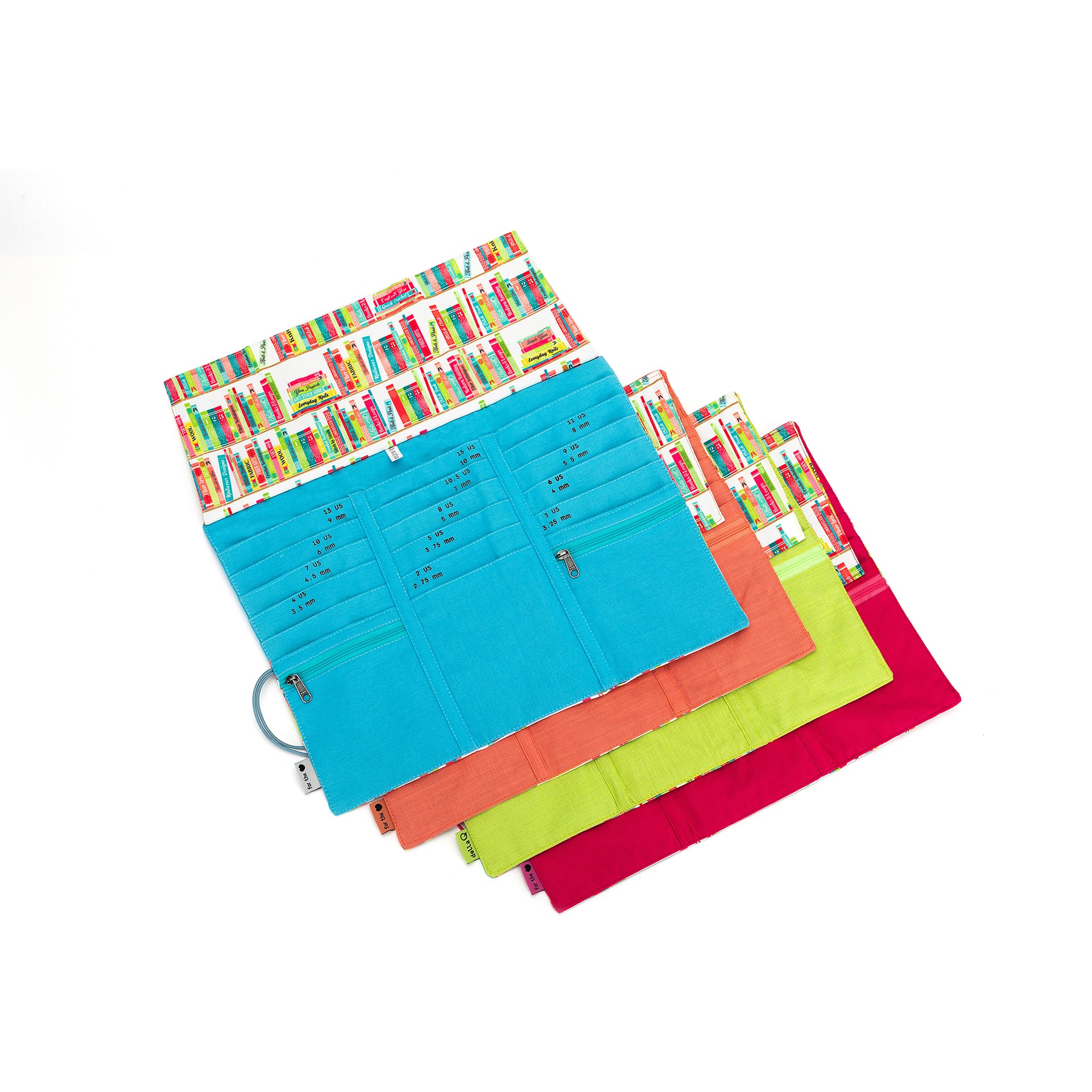 della Q Tri-Fold Circular Needle Case - 1145 - *Linen - Library - Fuchsia
