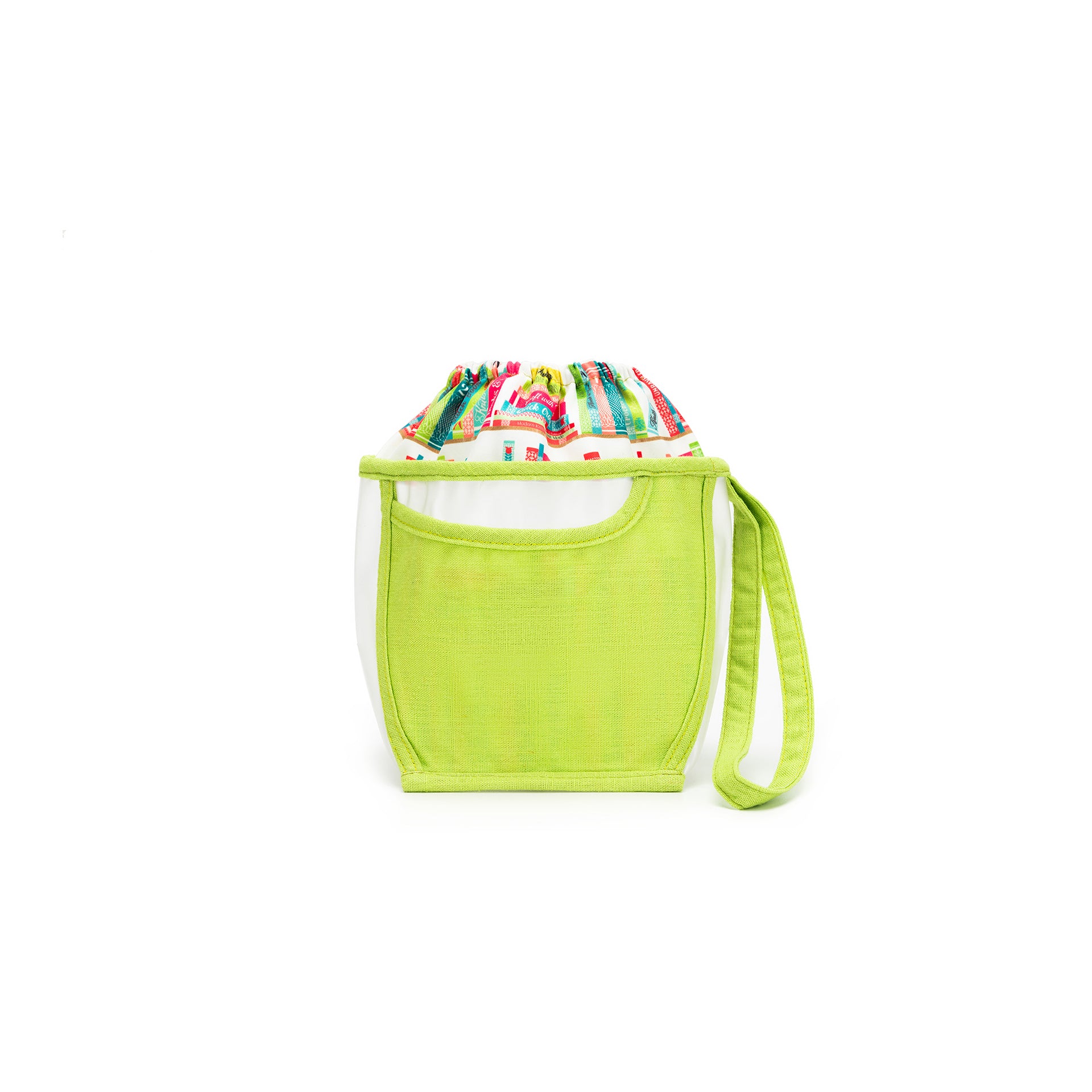 della Q Chicken Boots Clear Wristlet - *Linen - Library - Lime
