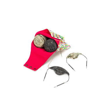 della Q Nora Wrist Bag - 1300-1 - *Linen - Library - Fuchsia