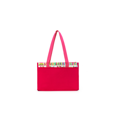 della Q Chicken Boots Project Bag - *Linen - Library - Fuchsia