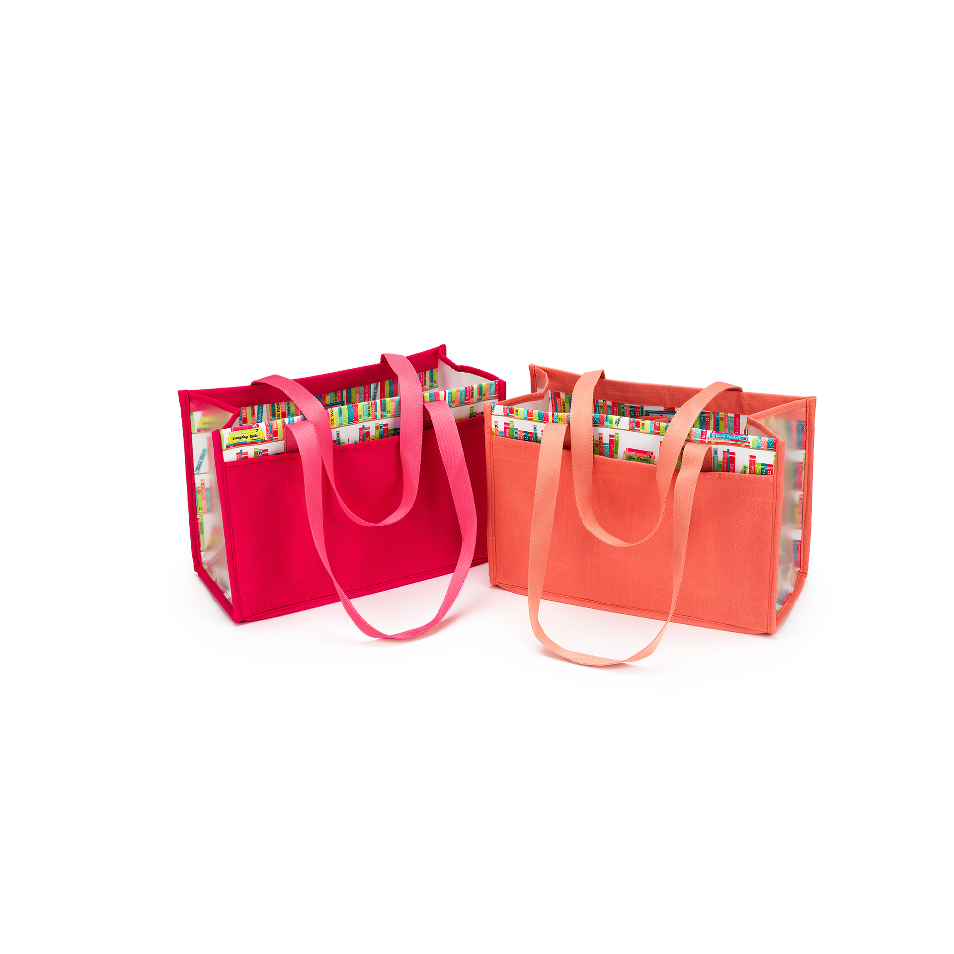 della Q Chicken Boots Project Bag - *Linen - Library - Fuchsia
