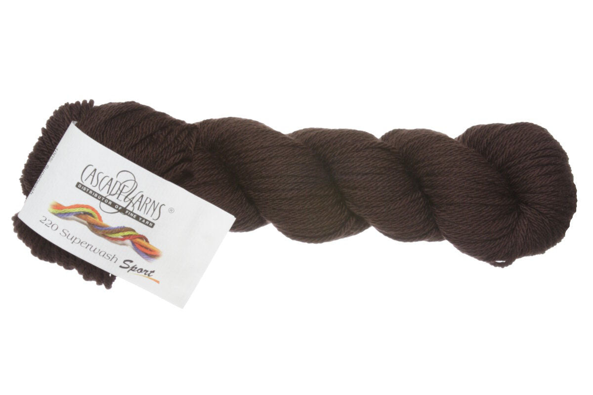 Cascade Yarns 220 Superwash Sport Yarn - 0819 Chocolate - Extra Image
