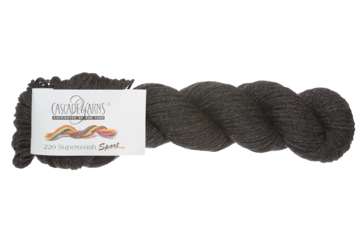 Cascade Yarns 220 Superwash Sport Yarn - 0900 Charcoal - Extra Image
