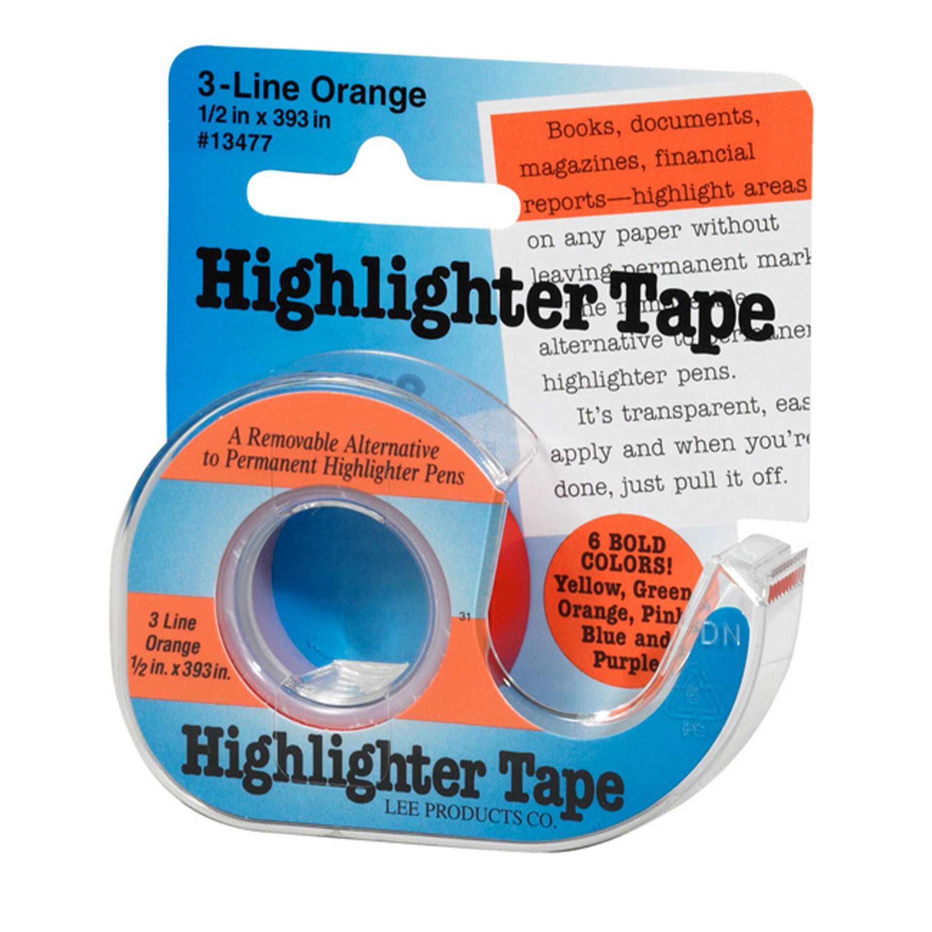 Lee Products Highlighter Tape - Orange - Zoom Image
