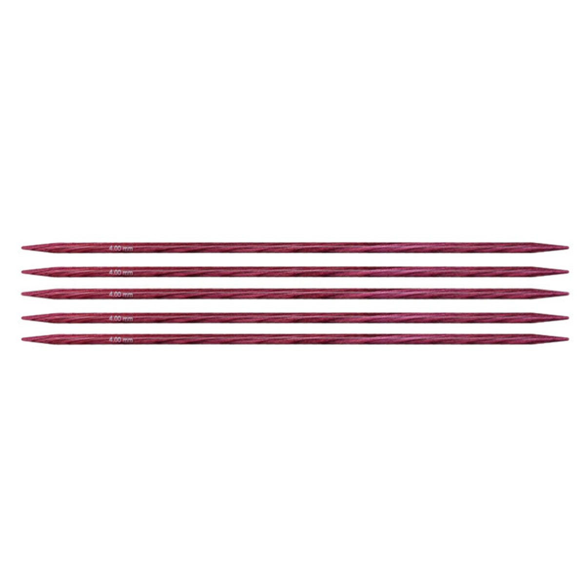 KnitPro Dreamz Double Point Needles - US 6 - 5" (4.0mm) Fuchsia Fan - Extra Image
